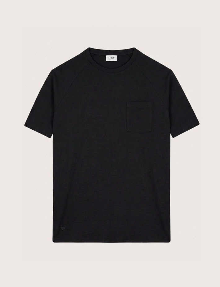 HBT Summer Chic Pique Wave | Twist T-Shirt Noir Homme
