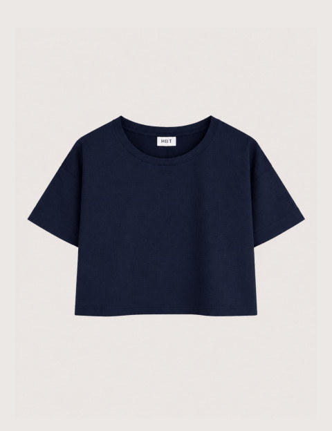 HBT Summer Chic Waffle | Lilou Top Marine Femme