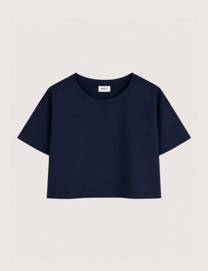 HBT Summer Chic Waffle | Lilou Top Marine Femme