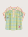 Adoré Chemise Femme Manches Courtes Avelon Bleu Jaune