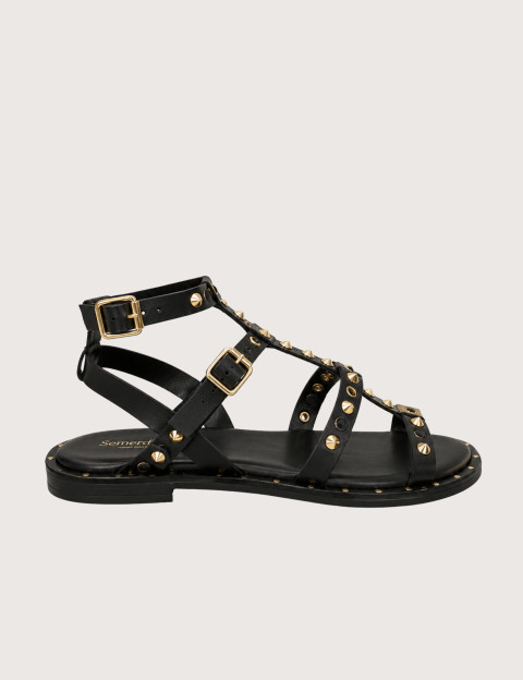 SEMERDJIAN Sandales Femme 4263 Cuir Clouté Noir