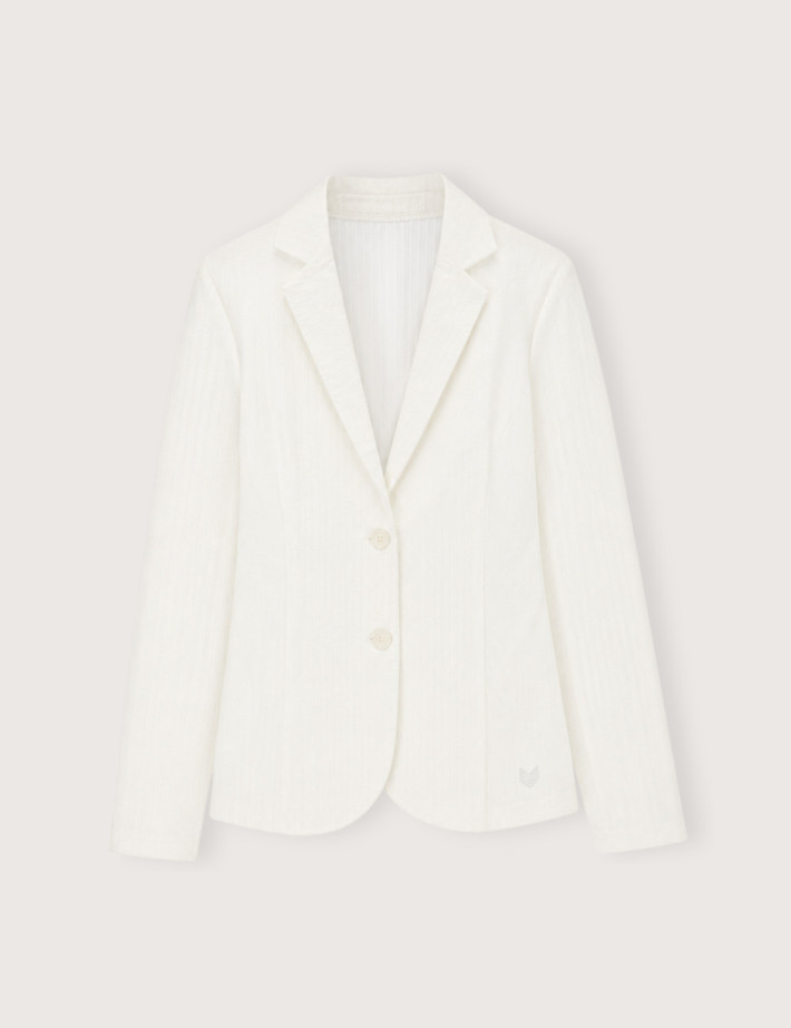 HBT Heritage Chaine & Trame Rayure | Shirley Veste Blanc Femme