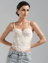 TW3 Top Corset Nude Dentelle Blanc