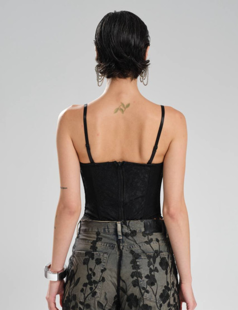 TW3 Top Corset Noir Dentelle Noir - 5