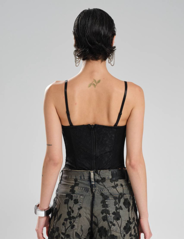 TW3 Top Corset Noir Dentelle Noir - 5