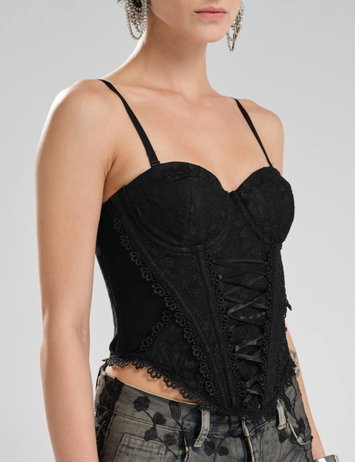 TW3 Top Corset Noir Dentelle Noir - 4