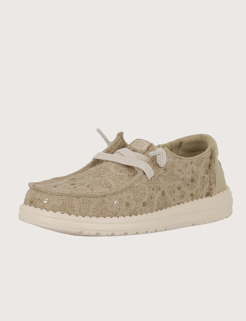Hey Dude Chaussures Femme Wendy en Toile Sequins Beige - 2