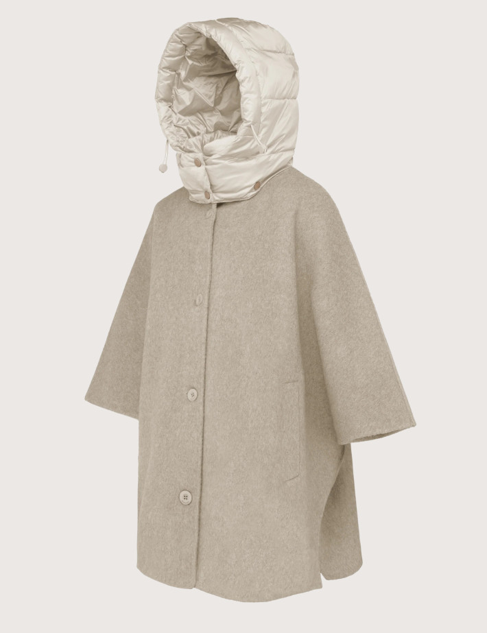 Bomboogie Manteau Femme Court à Capuche Gris Cristal - 2