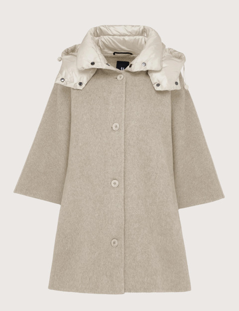 Bomboogie Manteau Femme Court à Capuche Gris Cristal - 4