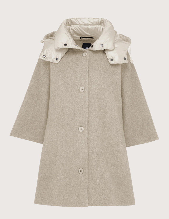 Bomboogie Manteau Femme Court à Capuche Gris Cristal - 4