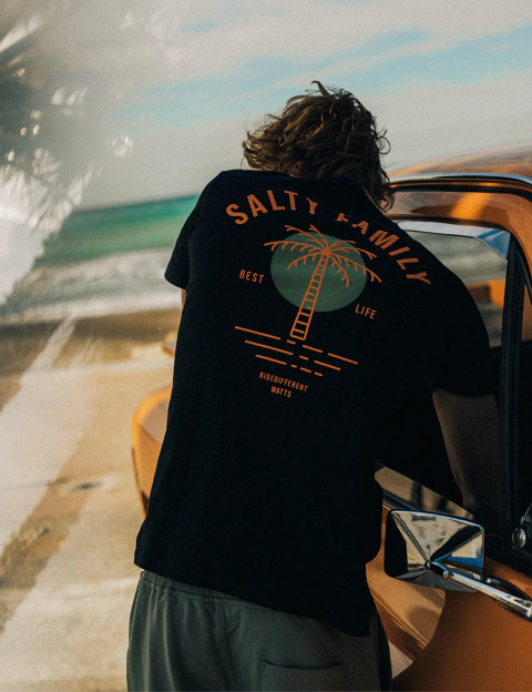 WATTS T-Shirt Homme Manches Courtes Salty Full Noir - 2