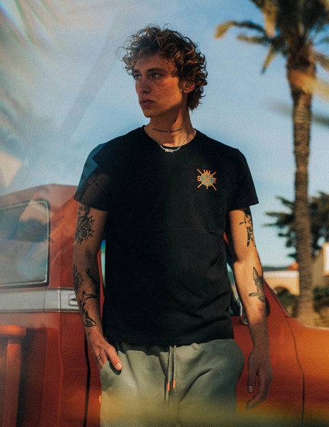 WATTS T-Shirt Homme Manches Courtes Salty Full Noir - 3