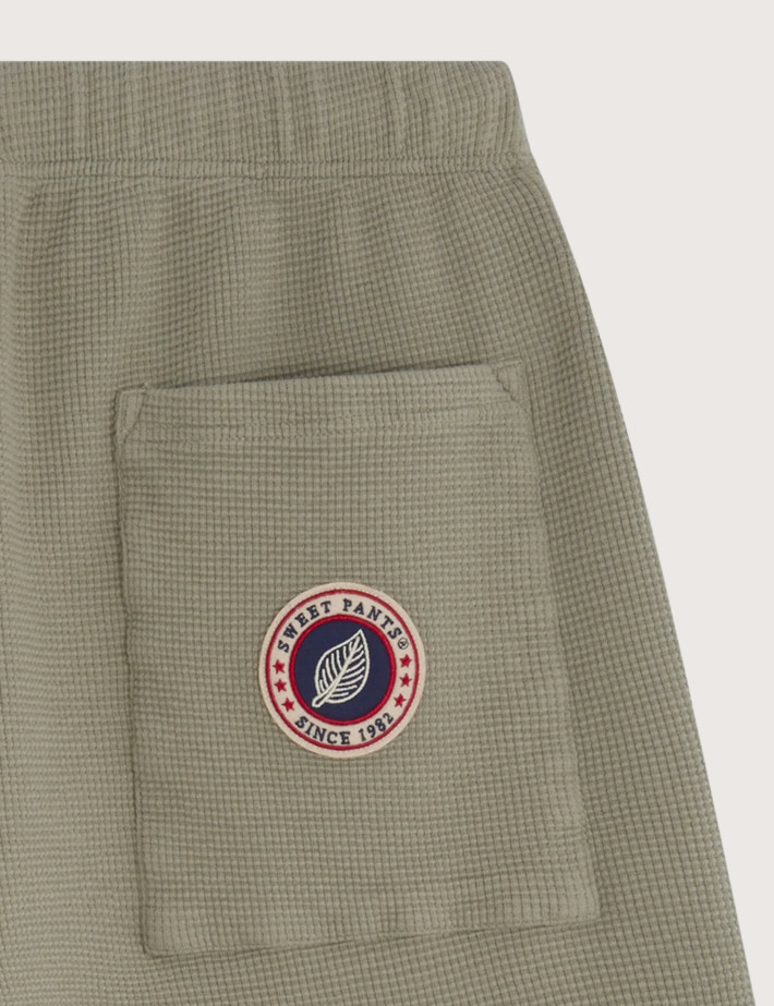 SWEET PANTS Short Waffle Nid D'Abeille Kaki - 4