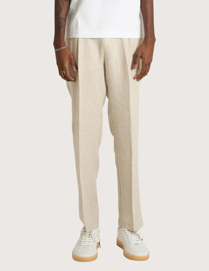 SEINSE Pantalon Chino Homme Lin Beige - 3