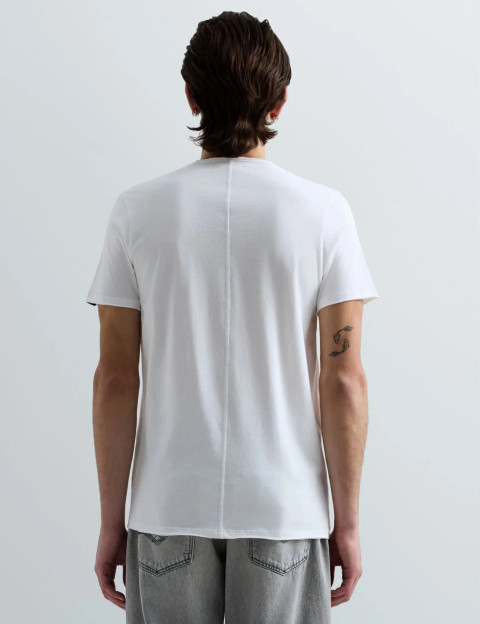 REPLAY T-Shirt Homme Manches Courtes Regular Col V New Blanc - 6