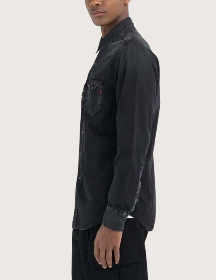 REPLAY Chemise en Jean Homme Noire - 5