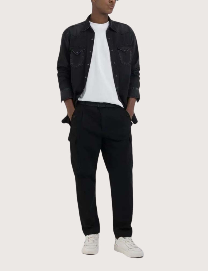 REPLAY Chemise en Jean Homme Noire - 3