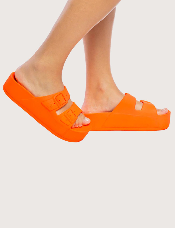 CACATOES Sandales Femme Caipirinha Orange Fluo - 4