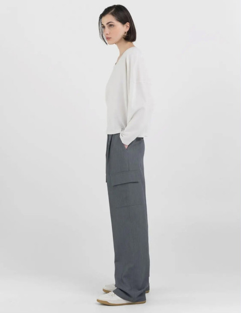 REPLAY T-Shirt Femme Manches Longues Oversize Ecru - 5