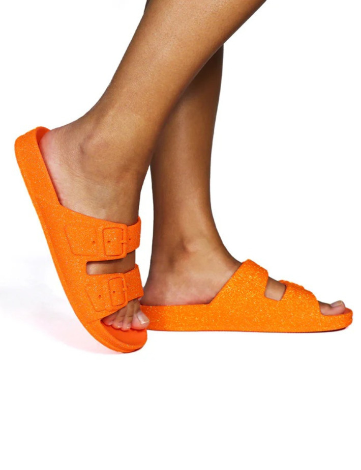 CACATOES Sandales Enfant Neon Orange Fluo - 4