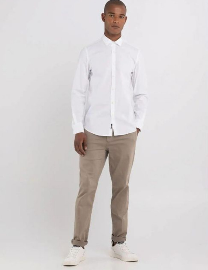 REPLAY Chemise Slim Manches Longues Homme Blanche - 4