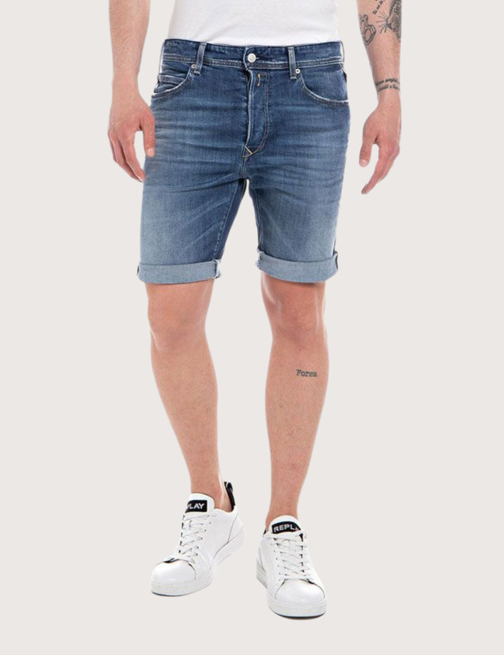 REPLAY Short en Jean Homme Bleu Moyen 434 - 4