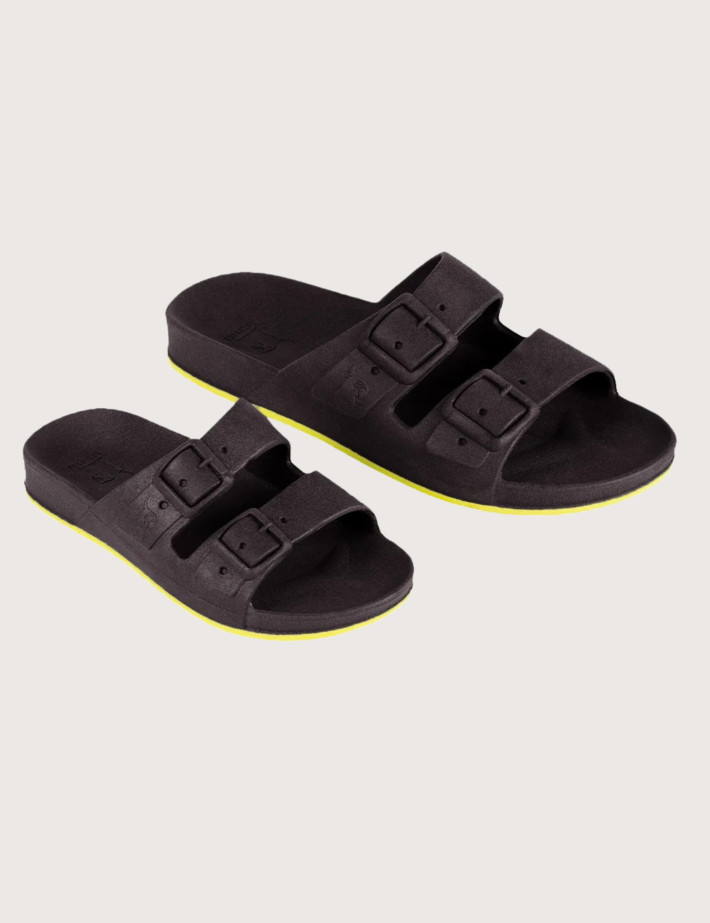 CACATOES Sandales Adulte Brasilia Noir Jaune Fluo - 6