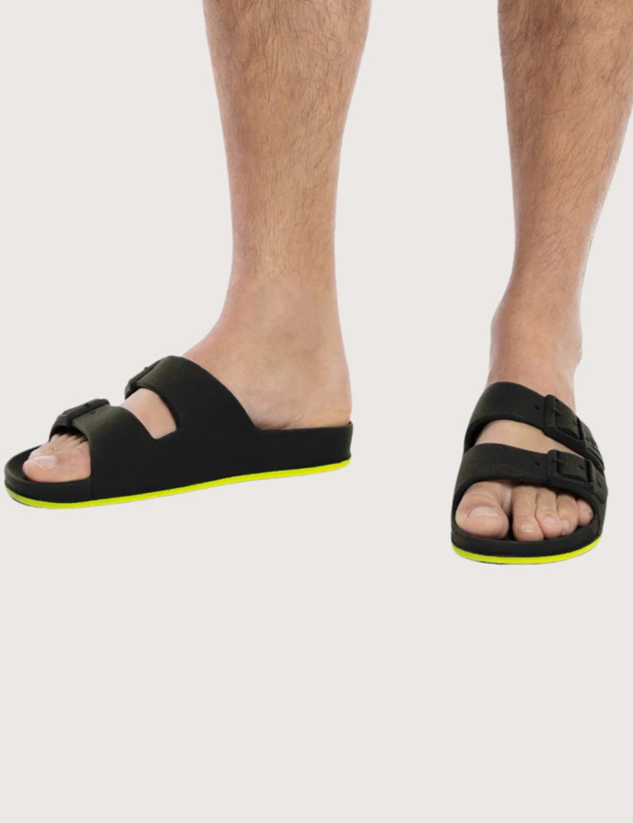CACATOES Sandales Adulte Brasilia Noir Jaune Fluo - 4