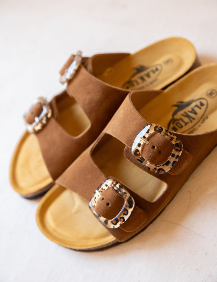 Plakton Mules Femme Double Bride PRT Marron Foncé - 6