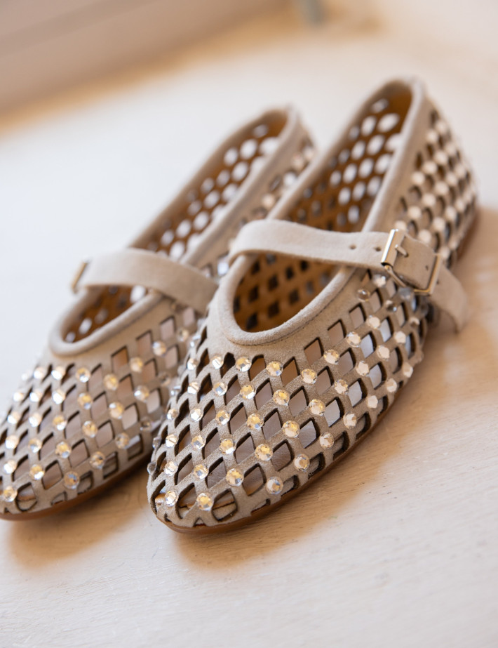 Mimmù Ballerines à Strass Beige - 6