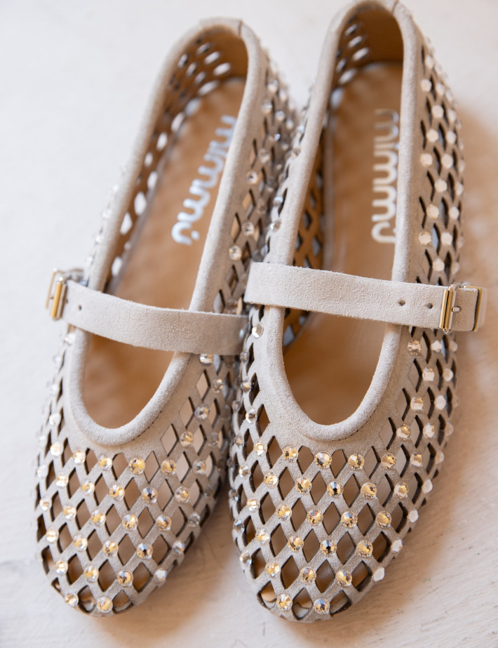 Mimmù Ballerines à Strass Beige - 5