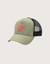 WATTS Casquette Trucker Tribe Olive Logo Orange Fluo