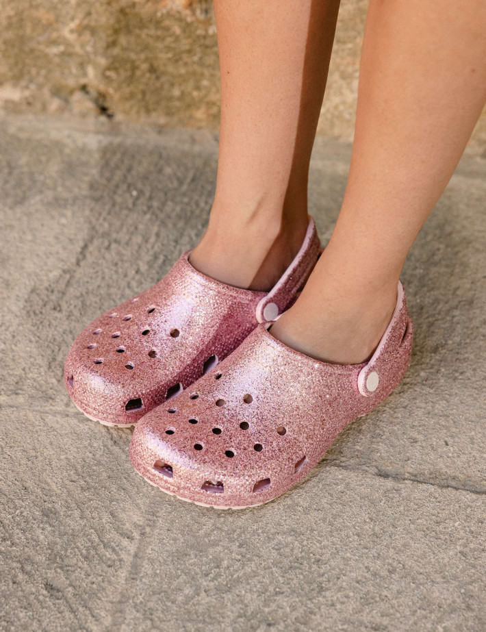 Crocs Sabots Classic Chunky Glitter Rose - 7