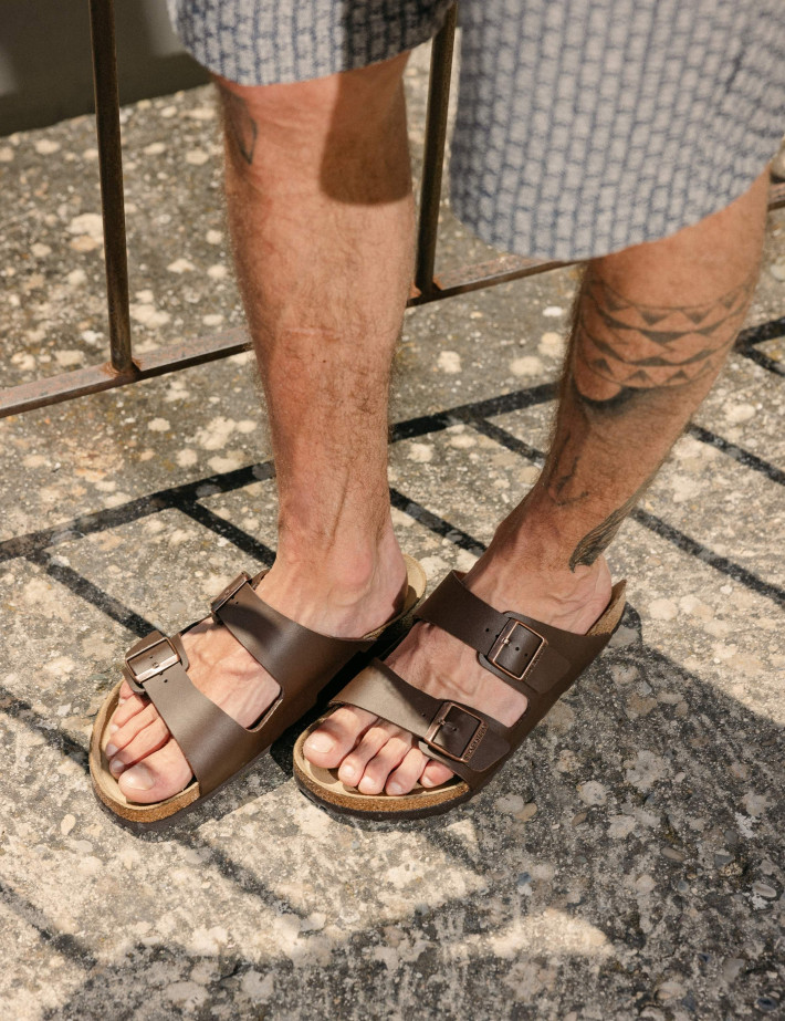 Birkenstock Sandales Arizona Birko Flor Double Bride Marron Foncé Homme - 8