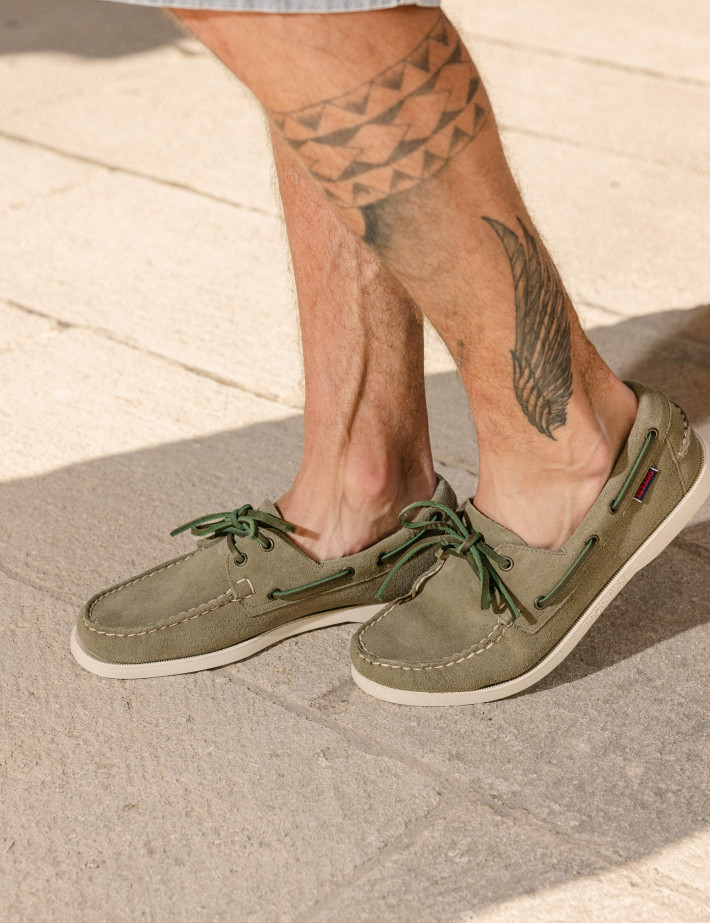 Sebago Chaussures Docksides Portland Vert Kaki - 3