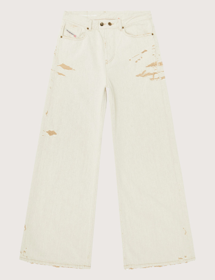 DIESEL Jean Femme Coupe Large D-Sire Ecru 9P89 - 6