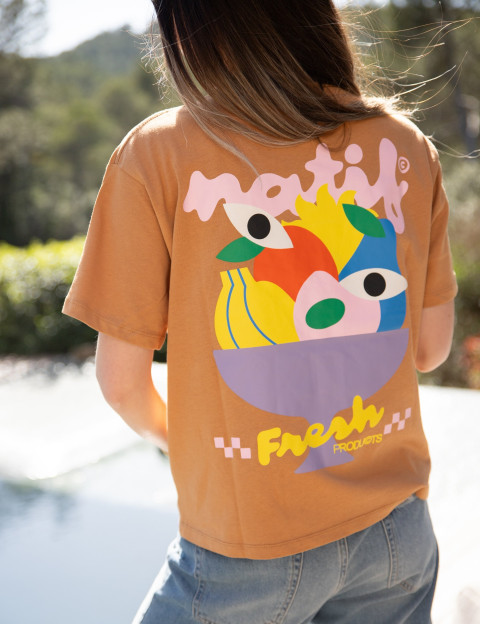 Natif T-Shirt Femme Fresh Product Marron - 3
