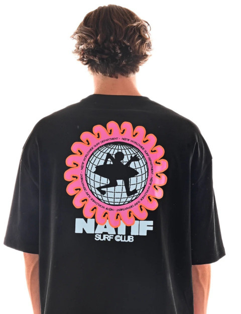 Natif T-Shirt Unisexe Loose Worldwide Surf Noir - 6
