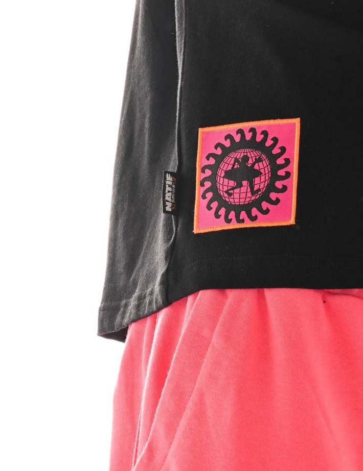 Natif T-Shirt Unisexe Loose Worldwide Surf Noir - 7