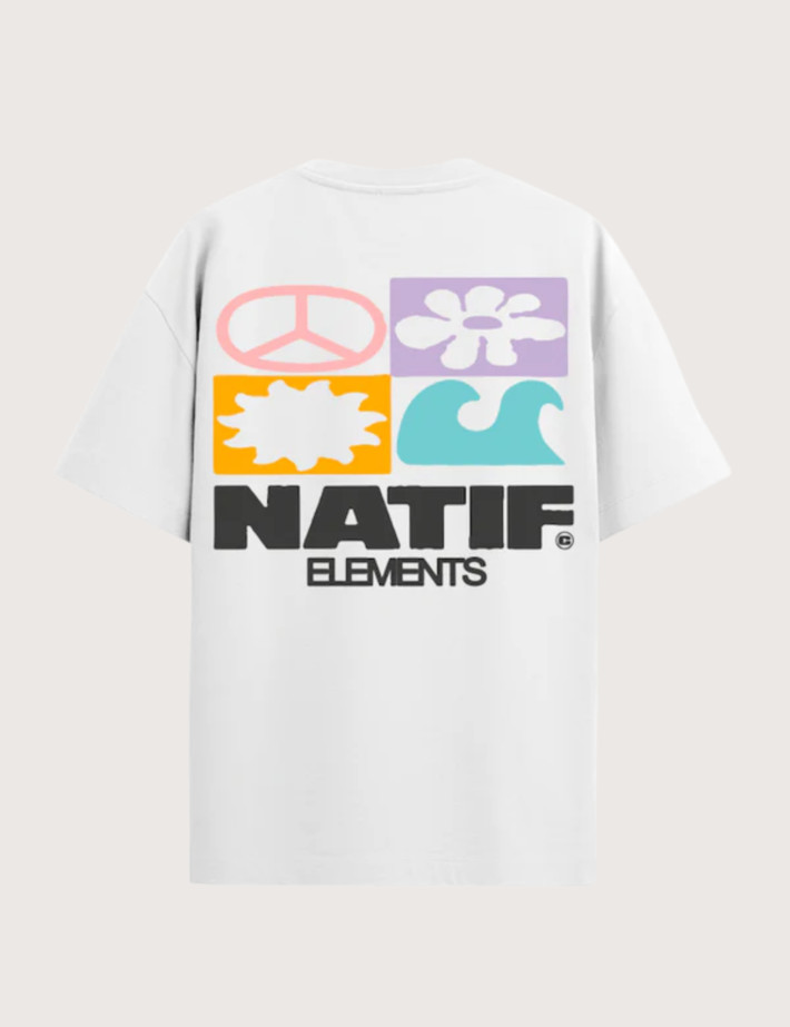 Natif T-Shirt Unisexe Loose Element 26 Blanc - 2