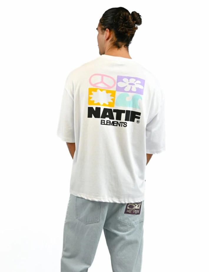 Natif T-Shirt Unisexe Loose Element 26 Blanc