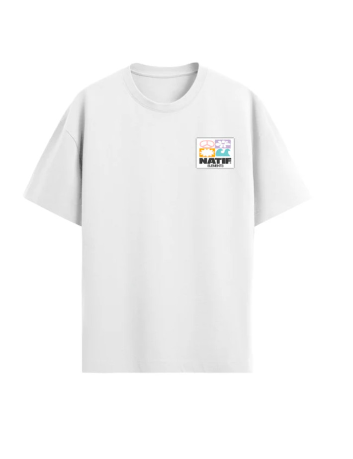 Natif T-Shirt Unisexe Loose Element 26 Blanc - 5