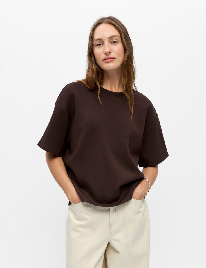 OBJECT T-Shirt Femme Manches Courtes Andrea Marron - 3