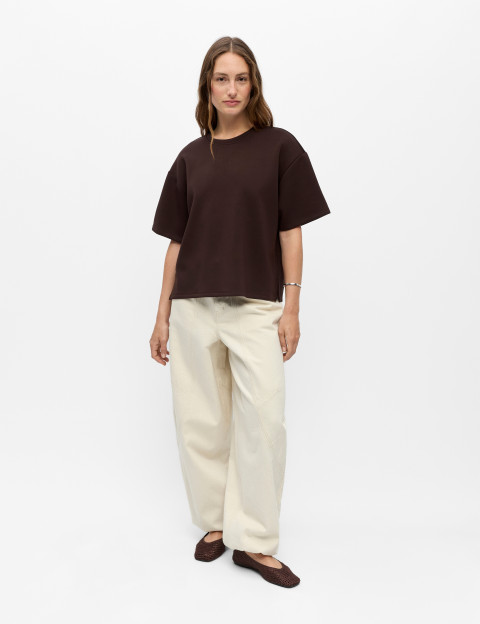 OBJECT T-Shirt Femme Manches Courtes Andrea Marron - 4