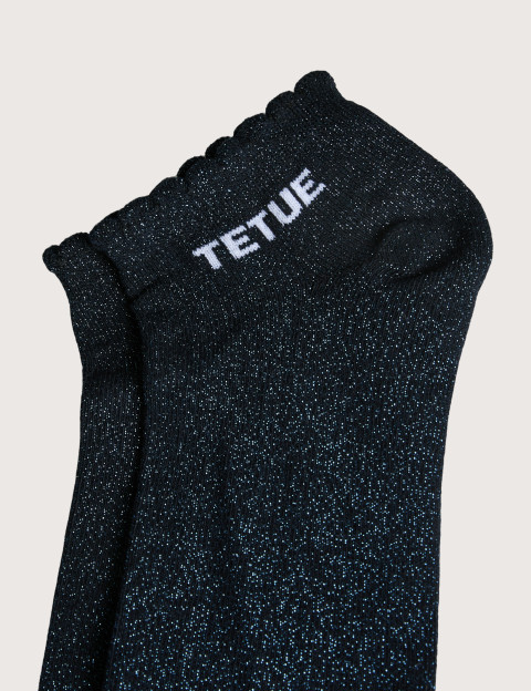PIECES Chaussettes Courtes Glitter Sebby Marine Têtue - 2