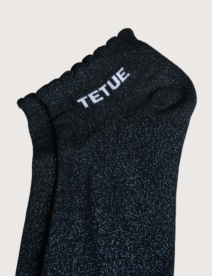 PIECES Chaussettes Courtes Glitter Sebby Marine Têtue - 2