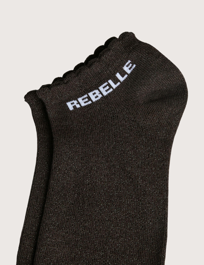 PIECES Chaussettes Courtes Glitter Sebby Marron Rebelle - 2