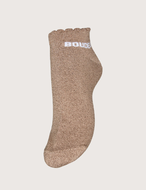 PIECES Chaussettes Courtes Glitter Sebby Beige Boudeuse