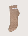 PIECES Chaussettes Courtes Glitter Sebby Beige Boudeuse
