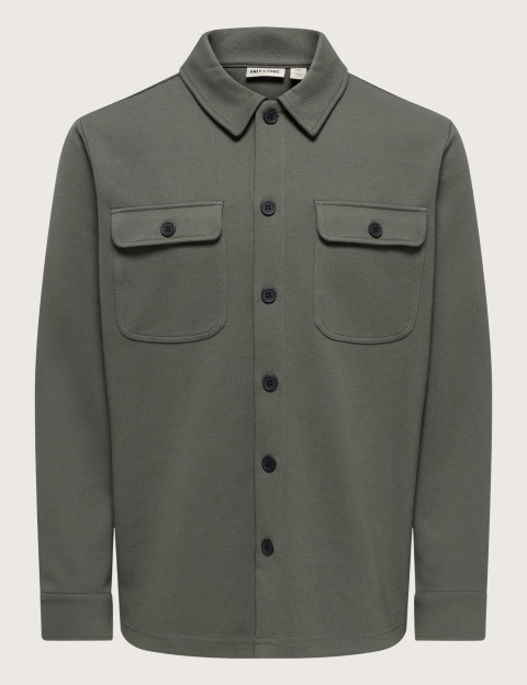 Only & Sons Surchemise Homme Newkodyl Kaki Foncé